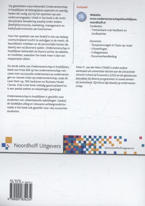 Achterkant van Ondernemerschap in hoofdlijnen