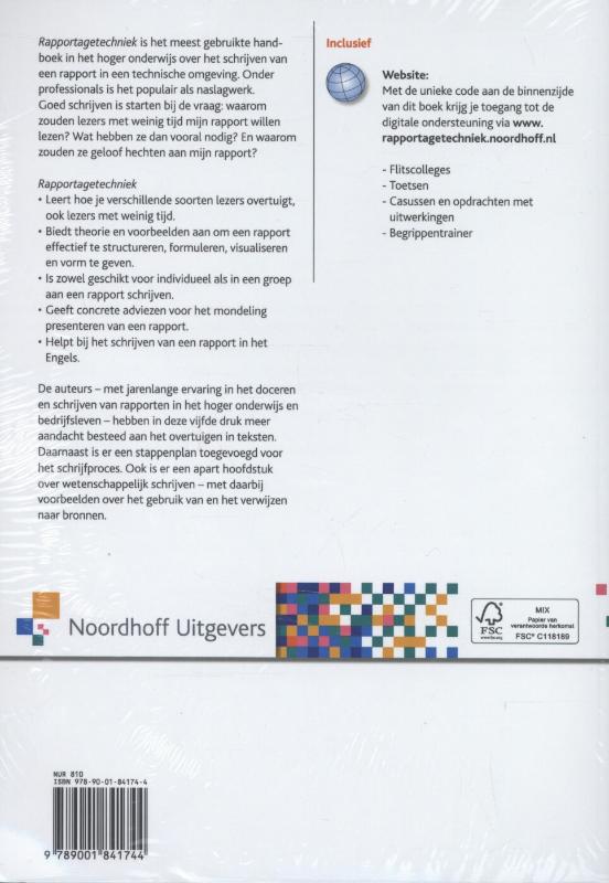Achterkant van Rapportagetechniek
