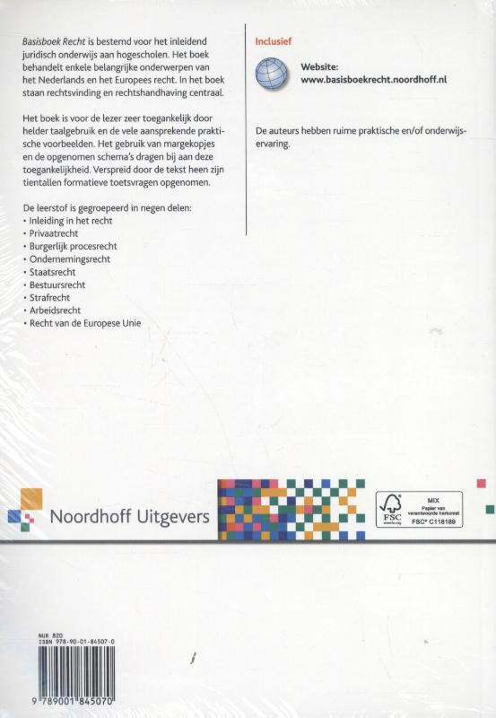 Achterkant van Basisboek Recht