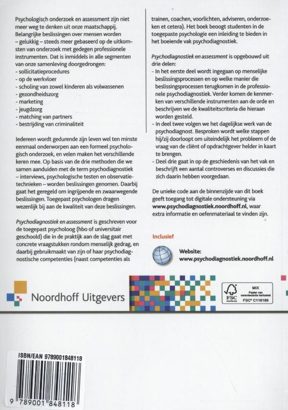 Achterkant van Psychodiagnostiek en assessment