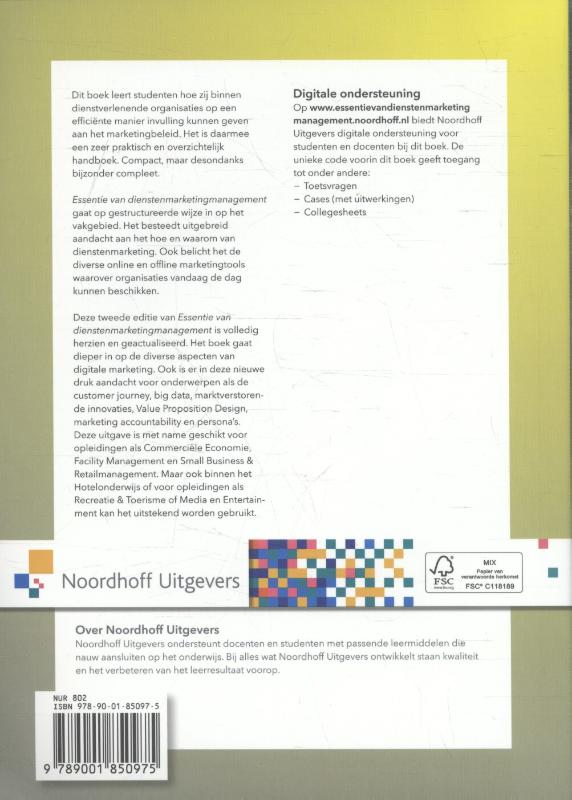 Achterkant van Essentie van dienstenmarketingmanagement
