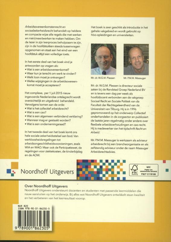 Achterkant van Arbeidsovereenkomstenrecht en sociaalzekerheidsrecht