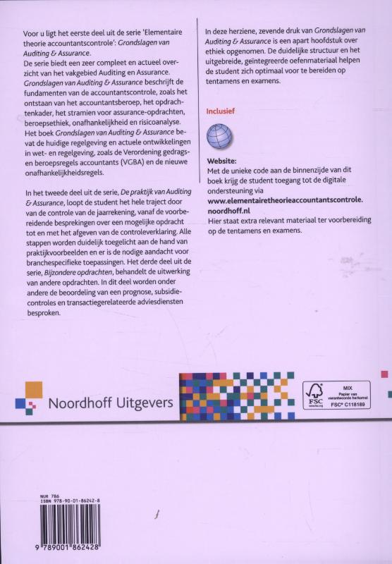 Achterkant van Grondslagen van auditing en assurance