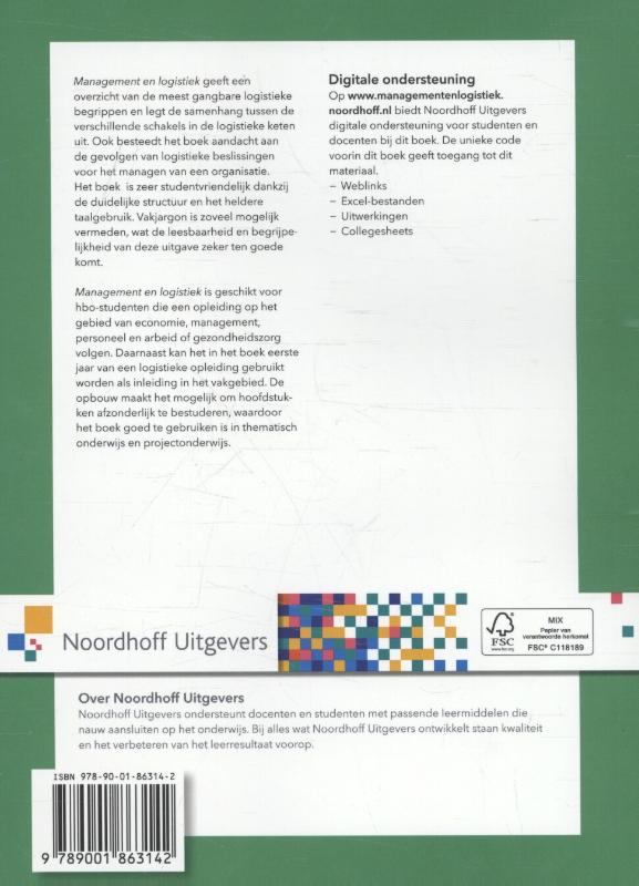 Achterkant van Management en logistiek