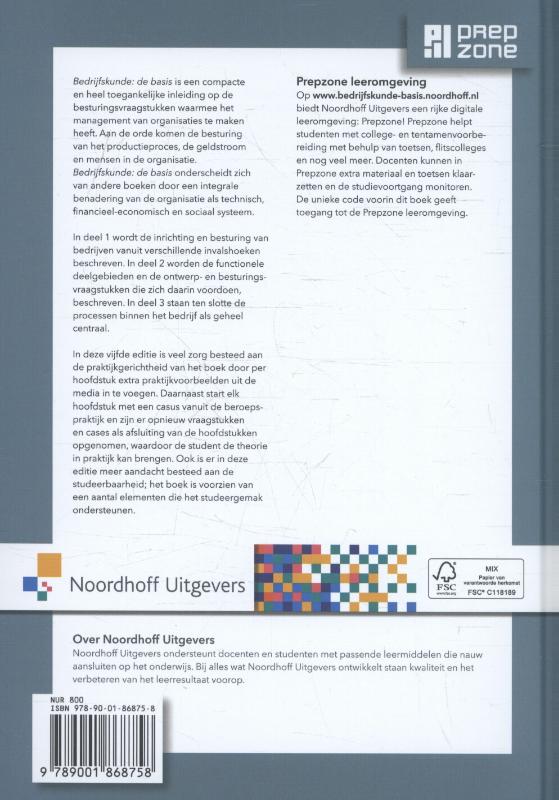 Achterkant van Bedrijfskunde: de basis