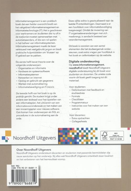 Achterkant van Informatiemanagement