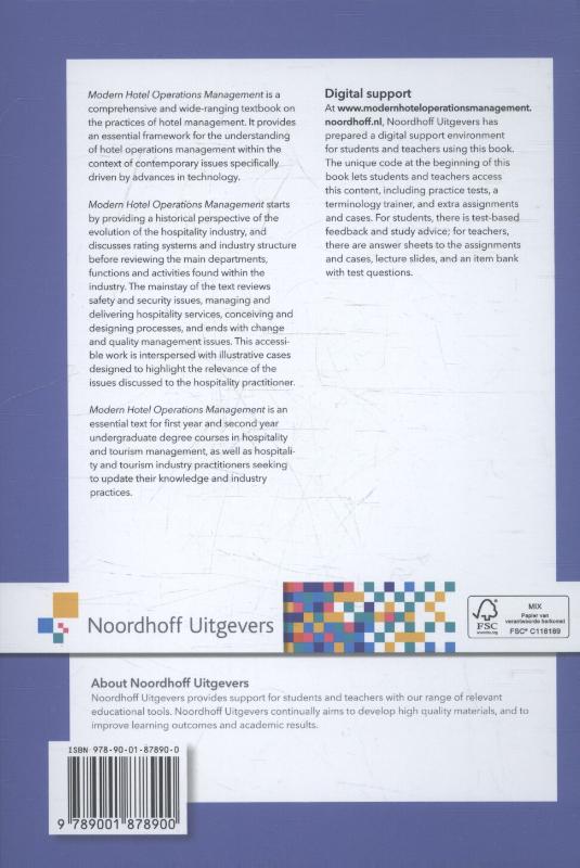 Achterkant van Modern hotel operations management