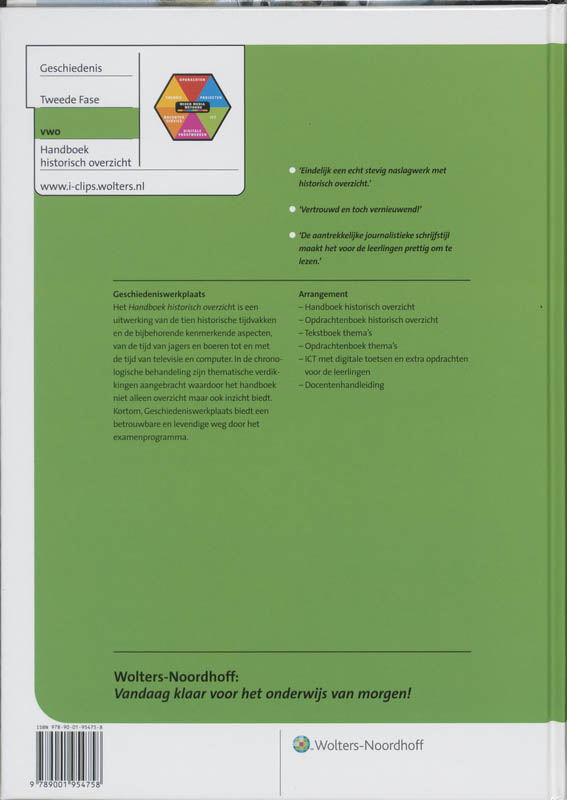 Achterkant van Handboek historisch overzicht Vwo