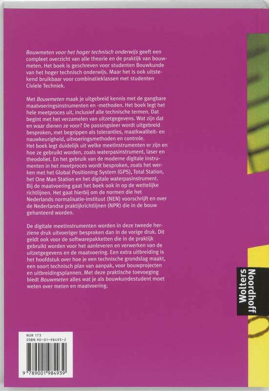 Achterkant van Bouwmeten voor het hoger technisch onderwijs