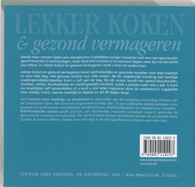Achterkant van Lekker koken & gezond vermageren