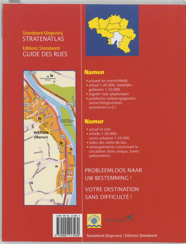 Achterkant van Stratenatlas Namen = Guide des rues Namur