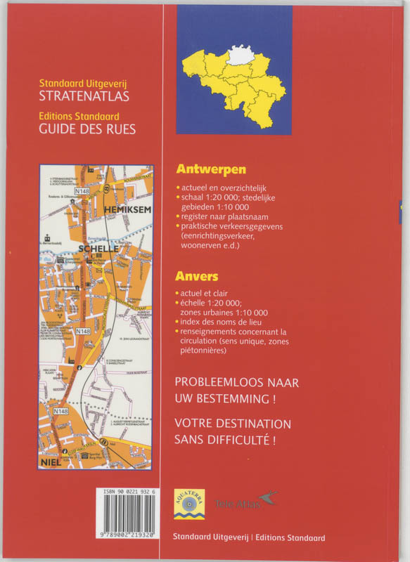 Achterkant van Stratenatlas provincie Antwerpen = Guide des rues d'Anvers