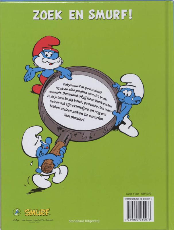 Achterkant van waar is babysmurf