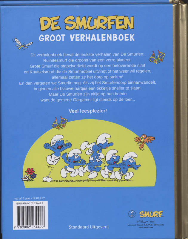 Achterkant van groot verhalenboek