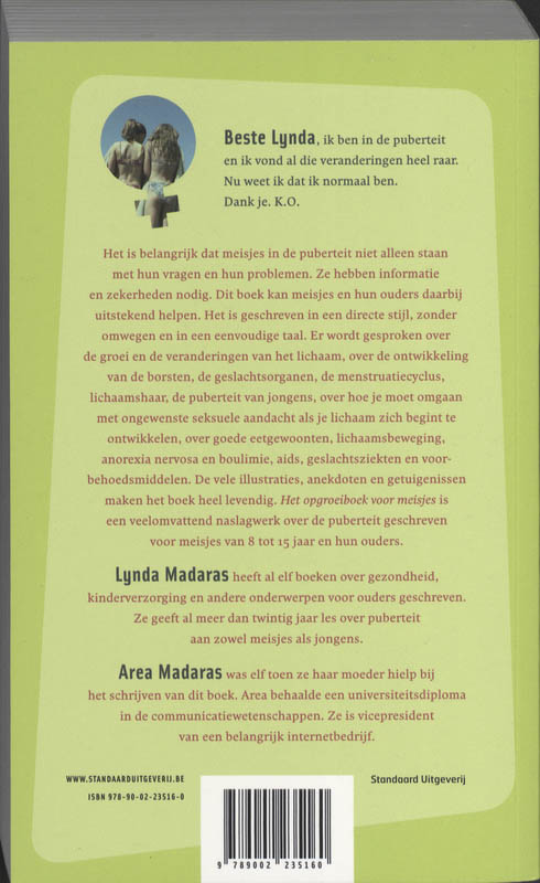 Achterkant van Het opgroeiboek voor meisjes