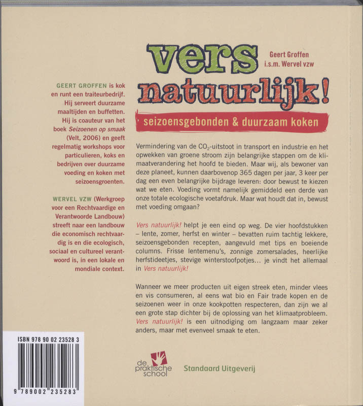 Achterkant van Vers natuurlijk!