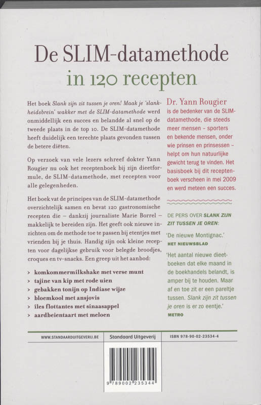 Achterkant van De SLIM-datamethode in 120 recepten