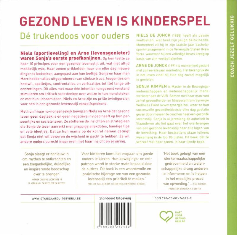 Achterkant van Gezond leven is kinderspel