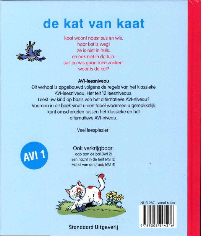 Achterkant van Junior Suske en Wiske De kat van Kaat