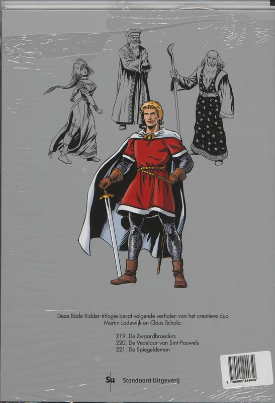 Achterkant van Trilogie: de zwaardbroeders/ de vedelaar van Sint-Pauwels/ de spiegeldemon