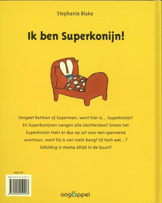Achterkant van Ik ben Superkonijn