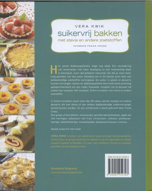 Achterkant van Suikervrij bakken met stevia en andere zoetstoffen