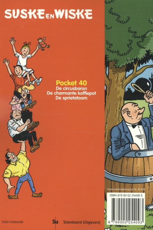 Achterkant van Suske en Wiske pocket