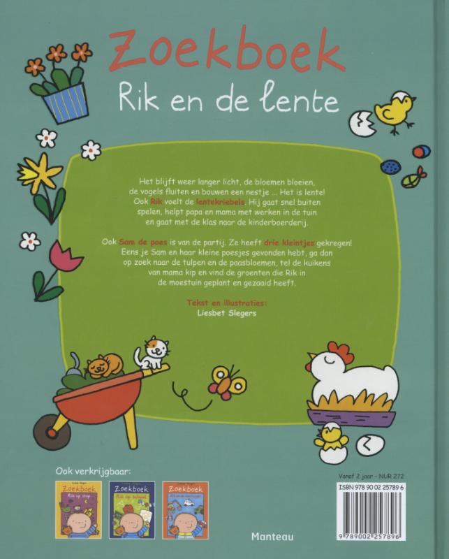 Achterkant van Zoekboek Rik en de lente