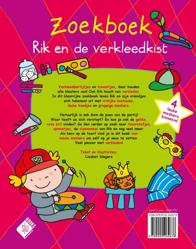 Achterkant van Zoekboek Rik en de verkleedkist