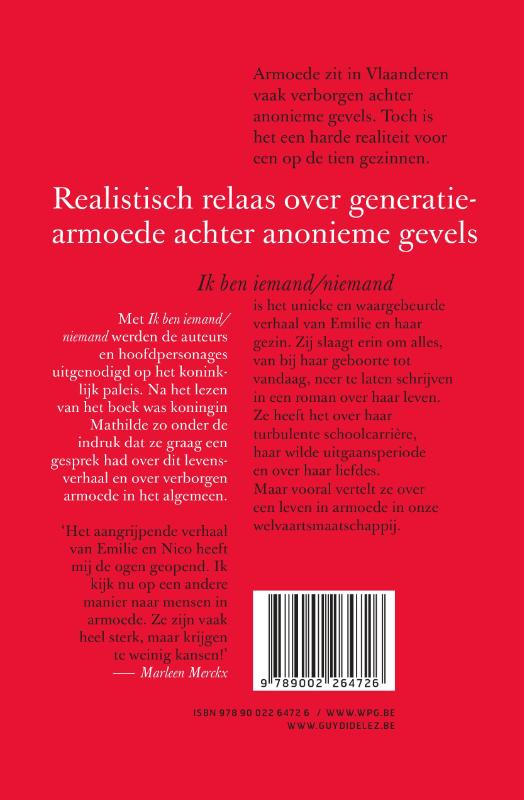 Achterkant van Ik ben iemand/niemand