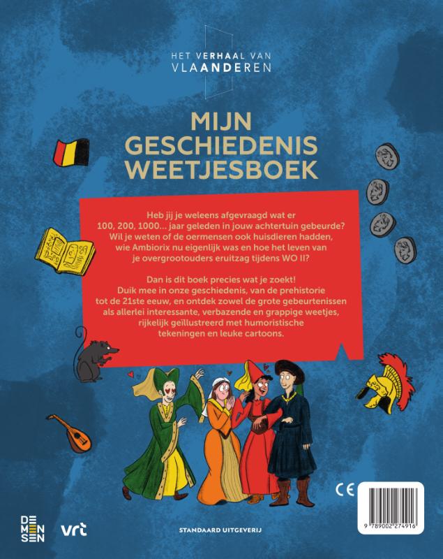 Achterkant van Het verhaal van Vlaanderen: Mijn geschiedenisweetjesboek