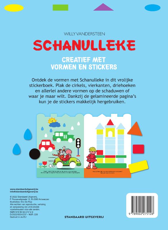 Achterkant van Creatief met vormen en stickers