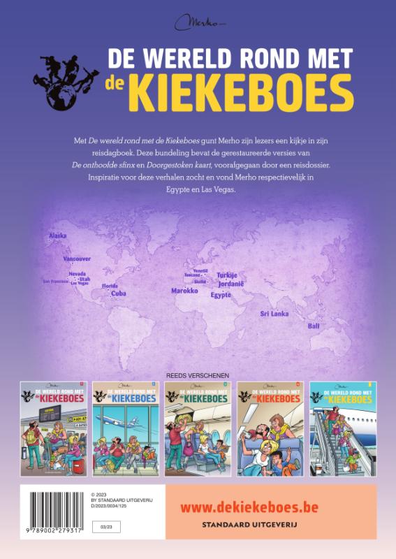 Achterkant van De wereld rond met de Kiekeboes