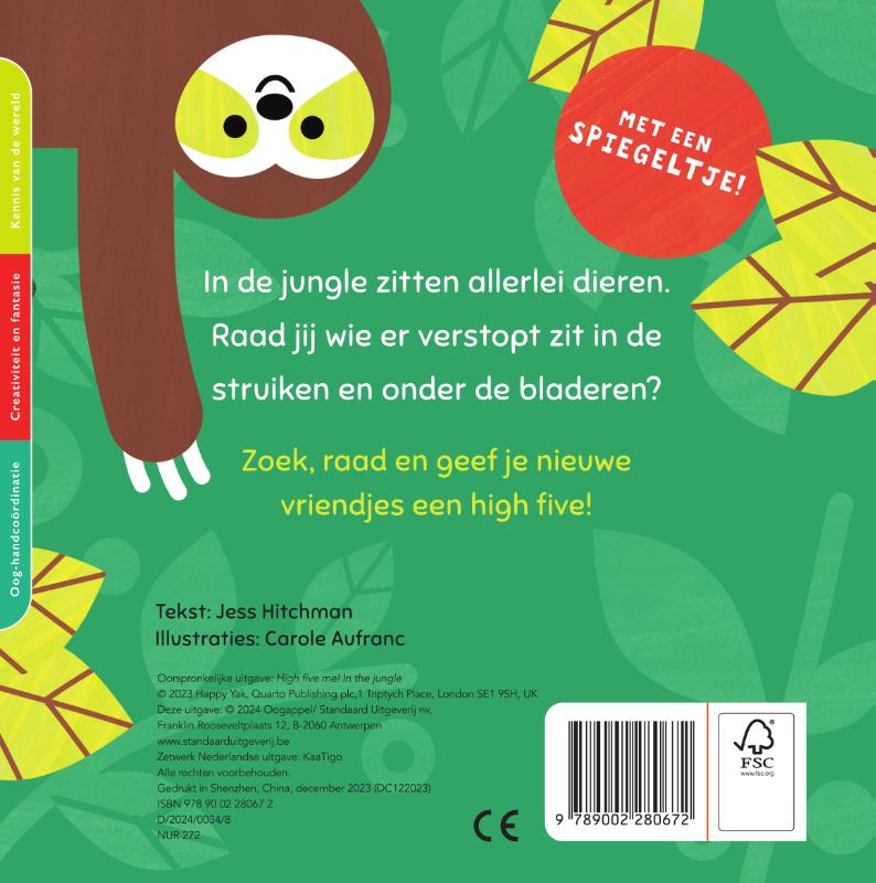Achterkant van High five! In de jungle