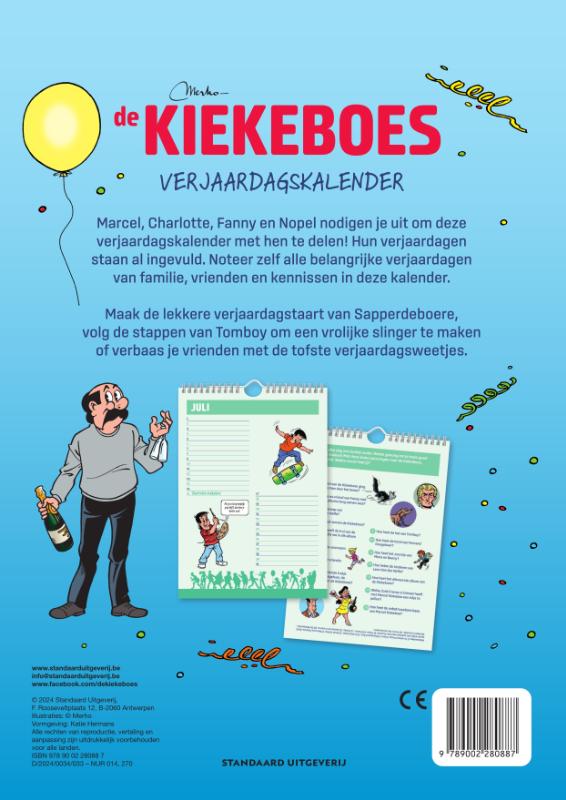 Achterkant van De Kiekeboes: verjaardagskalender