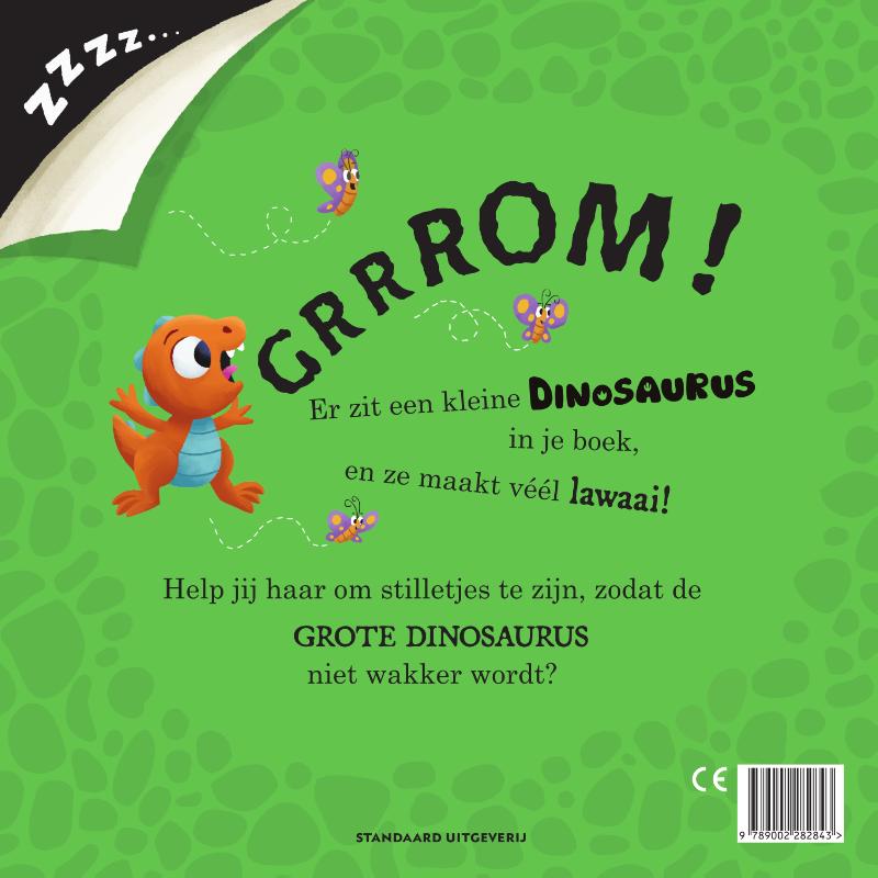 Achterkant van Er zit een dinosaurus in je boek