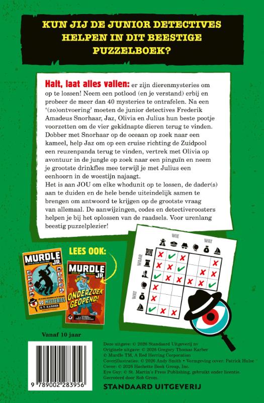 Achterkant van Murdle Jr Volg de sporen en vind de daders