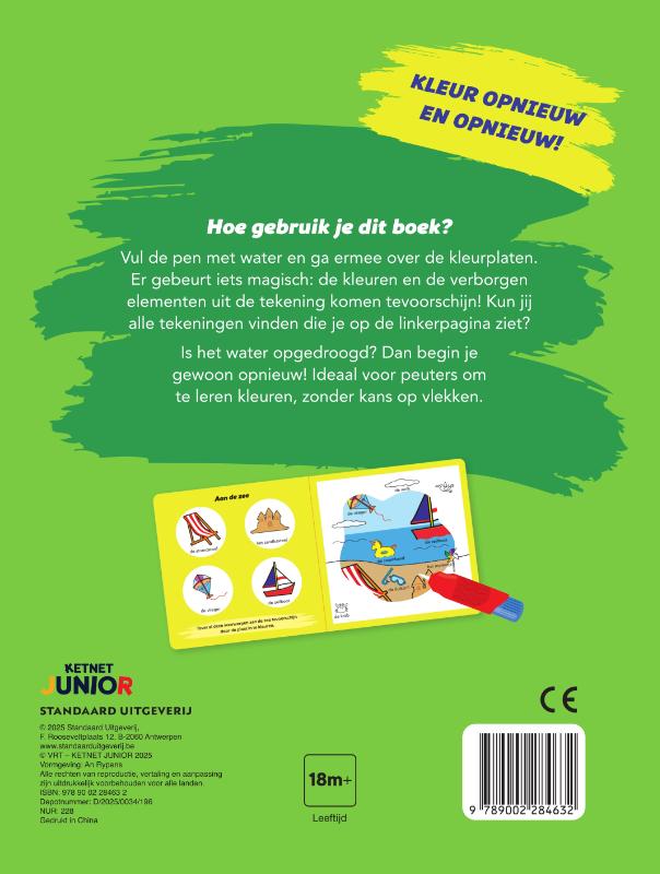 Achterkant van Tik Tak: Kleuren met water voor de kleintjes