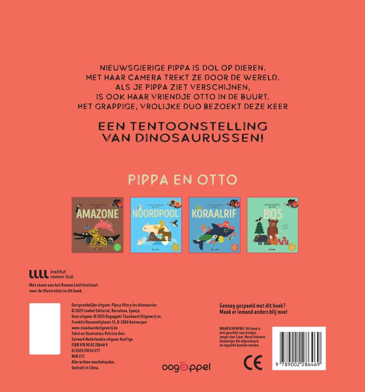 Achterkant van Pippa en Otto bij de dino's