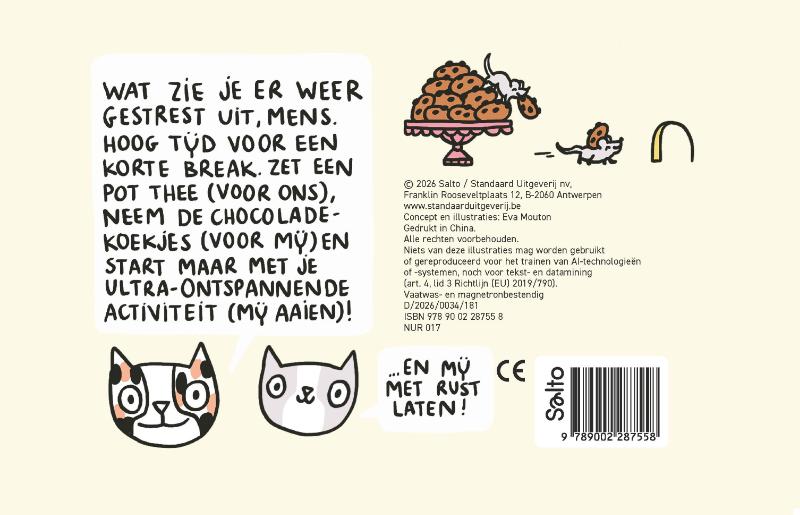 Achterkant van Even pauze met de poezen