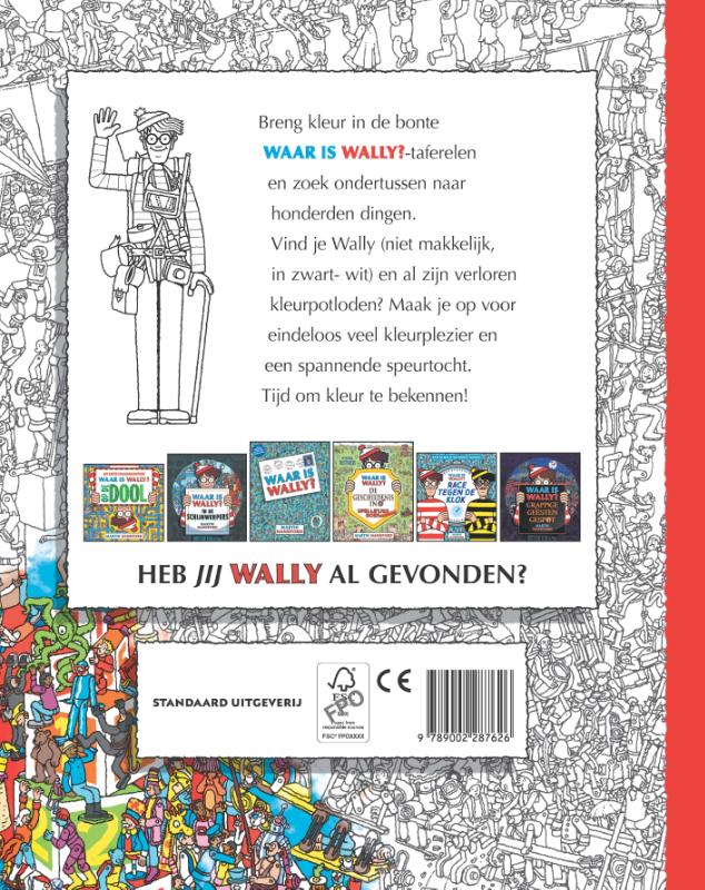 Achterkant van Waar is Wally? Het officiële kleurboek
