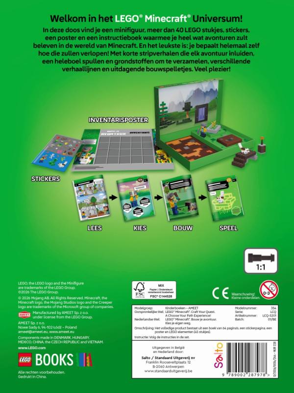 Achterkant van LEGO® Minecraft® Bouw je avontuur. Kies je eigen weg