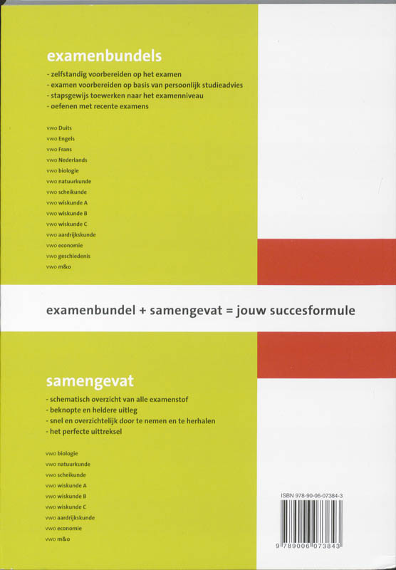 Achterkant van Schematisch overzicht van de examenstof 2e Fase