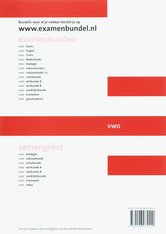 Achterkant van VWO