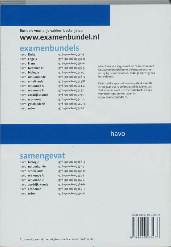 Achterkant van 2009/2010 Havo M &O