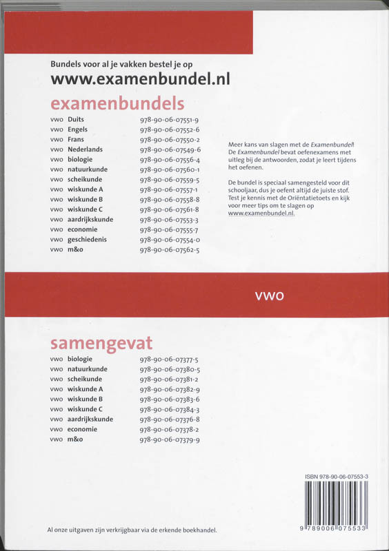 Achterkant van 2009/2010 Vwo Aardrijkskunde