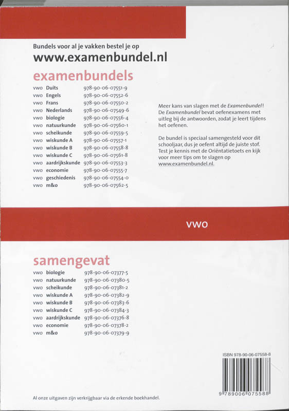 Achterkant van Vwo 2009/2010 Wiskunde B