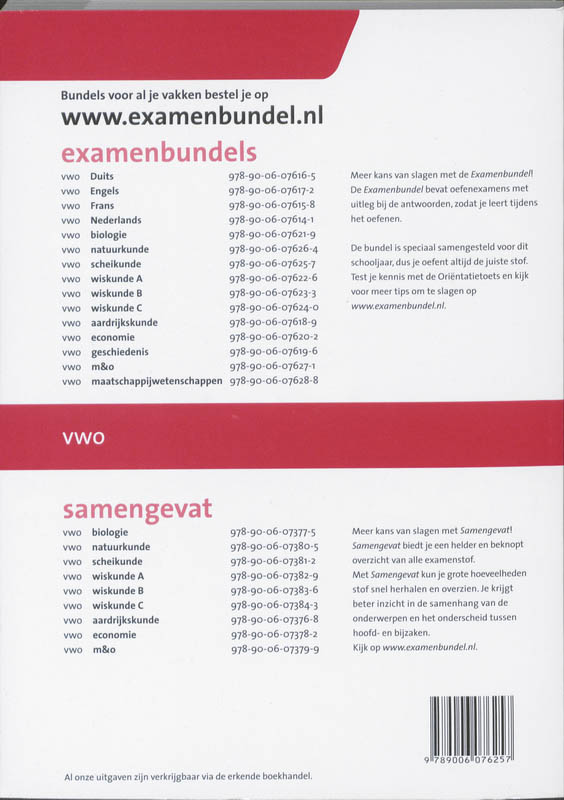 Achterkant van Vwo