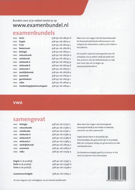 Achterkant van 2013/2014 Vwo Engels