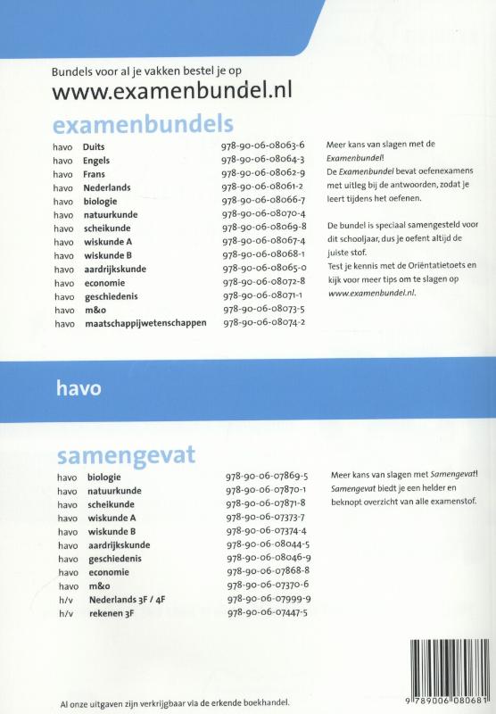 Achterkant van Havo 2014/2015